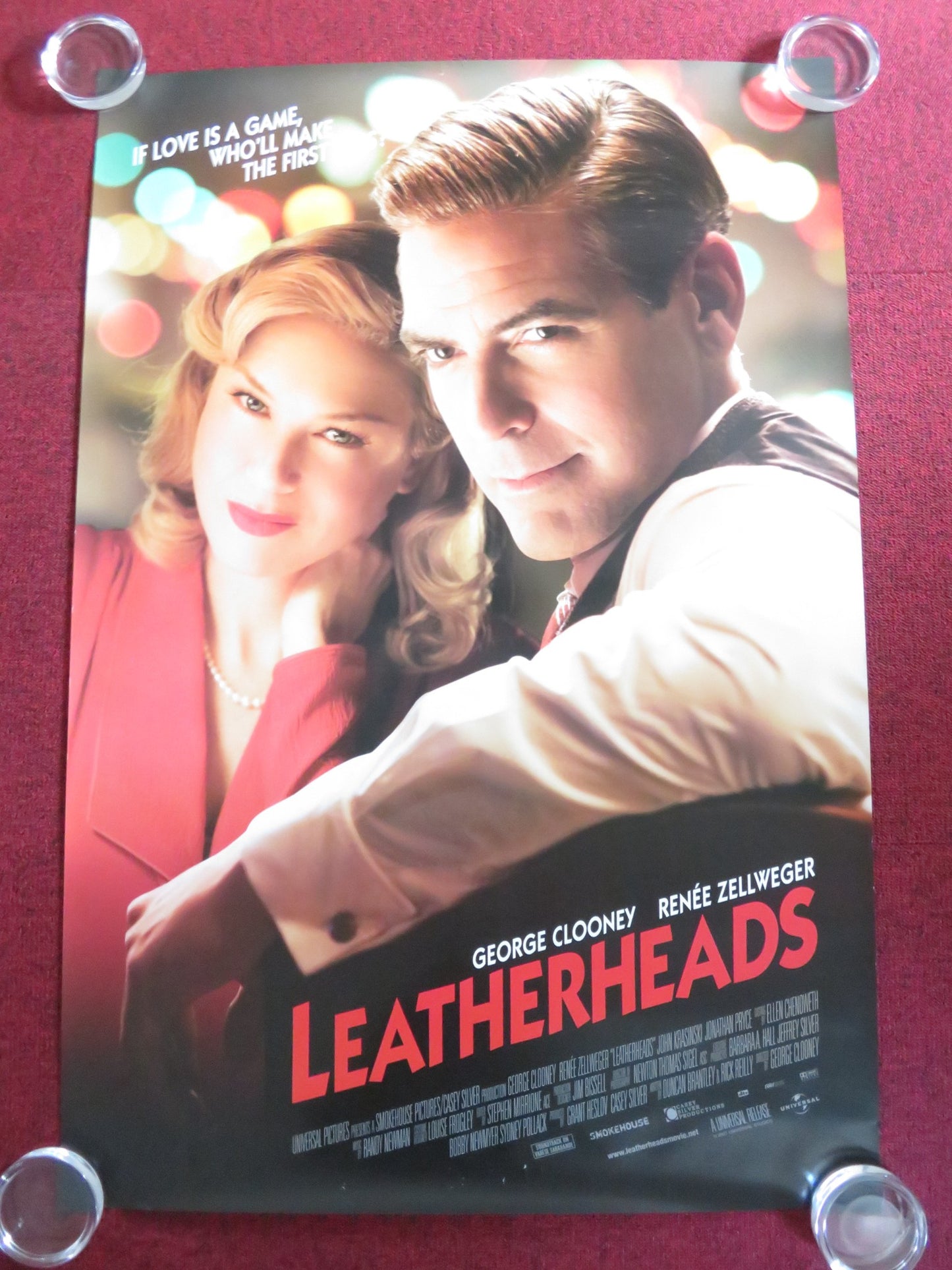 LEATHERHEADS US ONE SHEET ROLLED POSTER GEORGE CLOONEY RENEE ZELLWEGER 2008