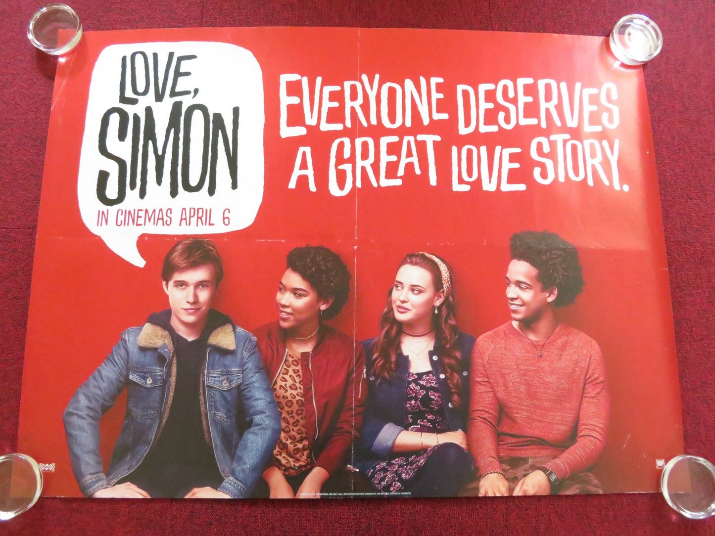 LOVE, SIMON UK QUAD ROLLED POSTER NICK ROBINSON JENNIFER GARNER 2018