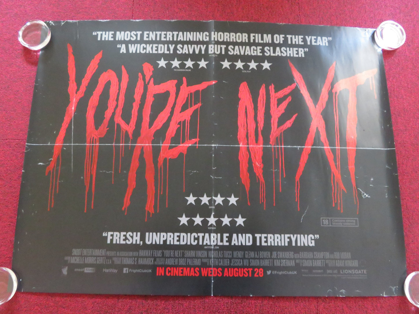 YOU'RE NEXT UK QUAD ROLLED POSTER SHARNI VINSON NICHOLAS TUCCI 2011