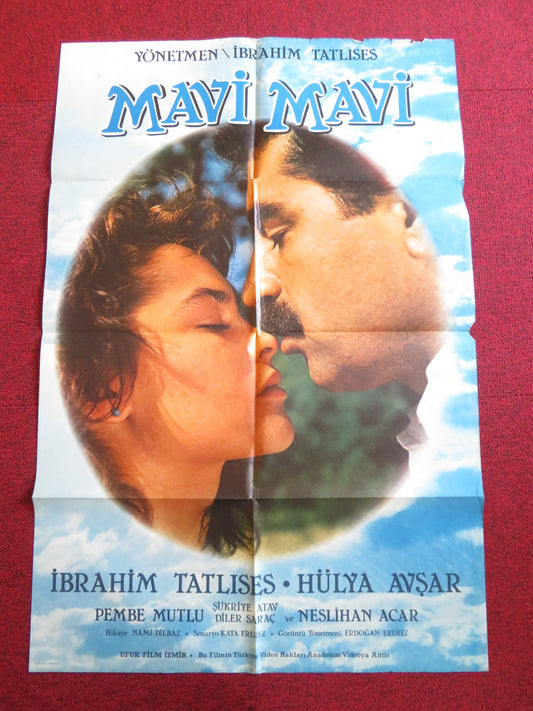 MAVI MAVI TURKISH POSTER FOLDED IBRAHIM TATLISES HULYA AVSAR 1985