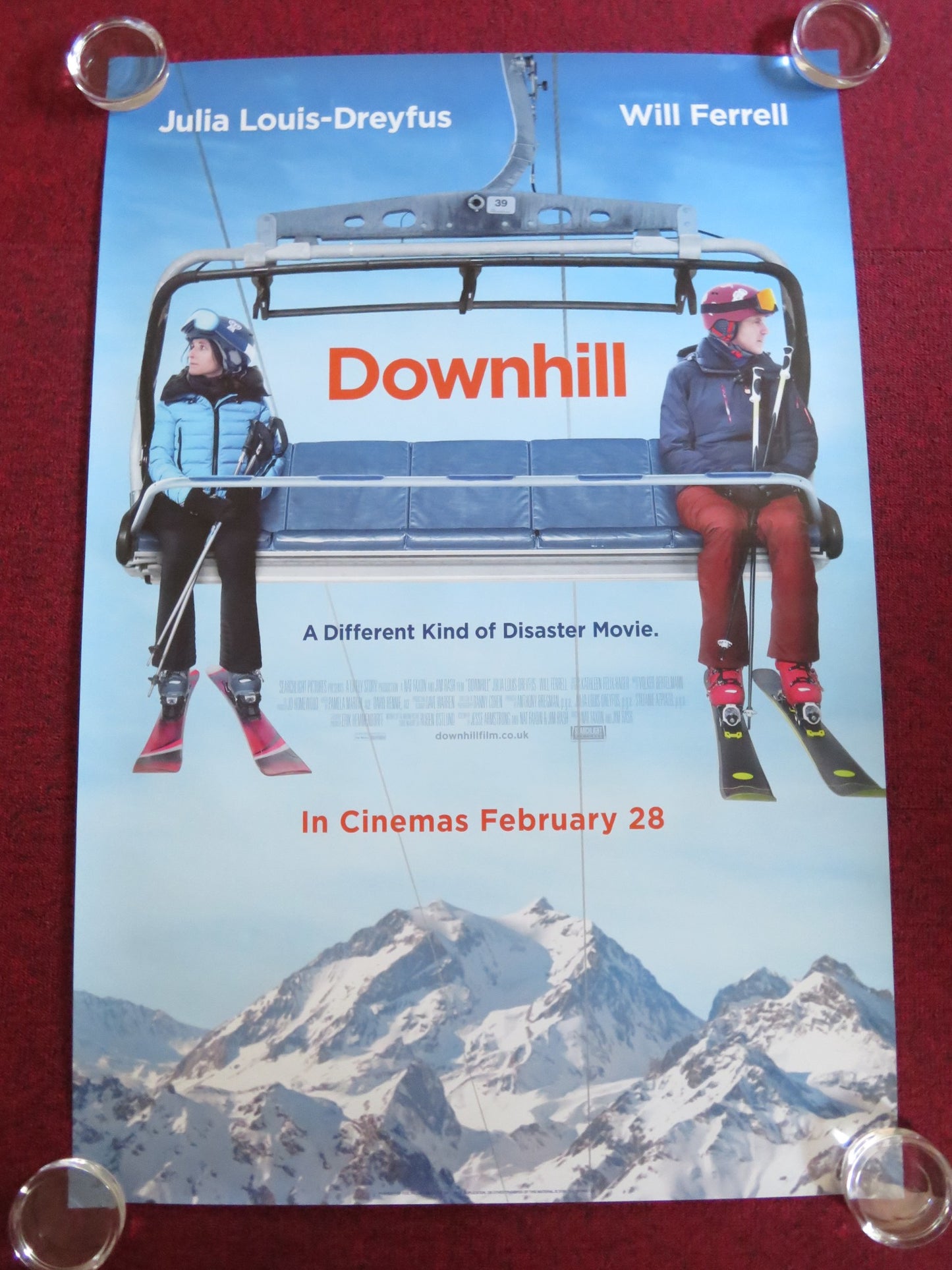 DOWNHILL US ONE SHEET ROLLED POSTER WILL FERRELL JULIA LOUIS-DREYFUS 2020