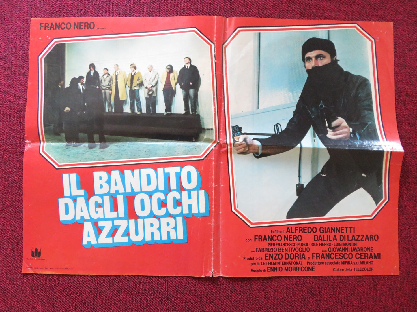 THE BLUE EYED BANDIT - B ITALIAN FOTOBUSTER POSTER FOLDED FRANCO NERO 1980