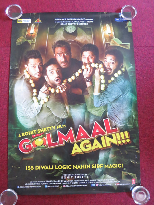 GOLMAAL AGAIN US ONE SHEET ROLLED POSTER AJAY DEVGN ARSHAD WARSI 2017
