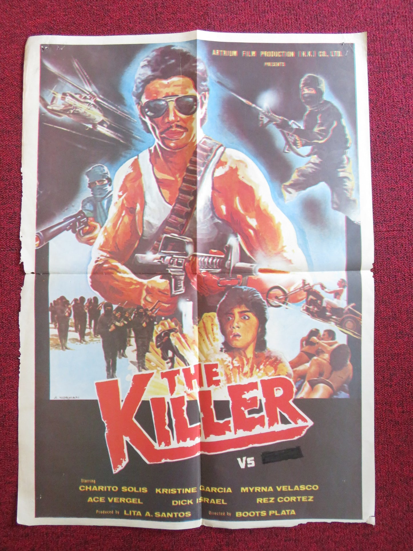 THE KILLER VS NINJAS POSTER FOLDED ACE VERGEL CHARITO SOLIS 1989