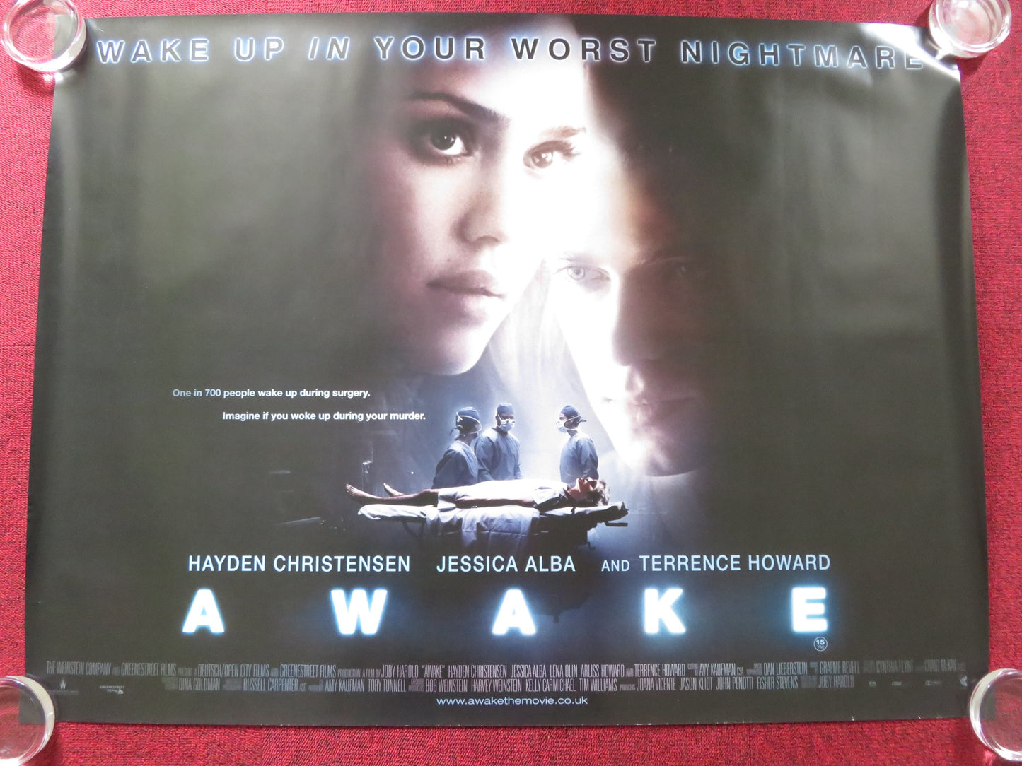 AWAKE UK QUAD ROLLED POSTER HAYDEN CHRISTENSEN JESSICA ALBA 2007