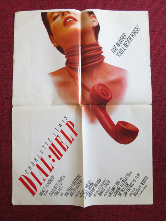 DIAL HELP POSTER FOLDED CHARLOTTE LEWIS MARCELLO MODUNGO 1988