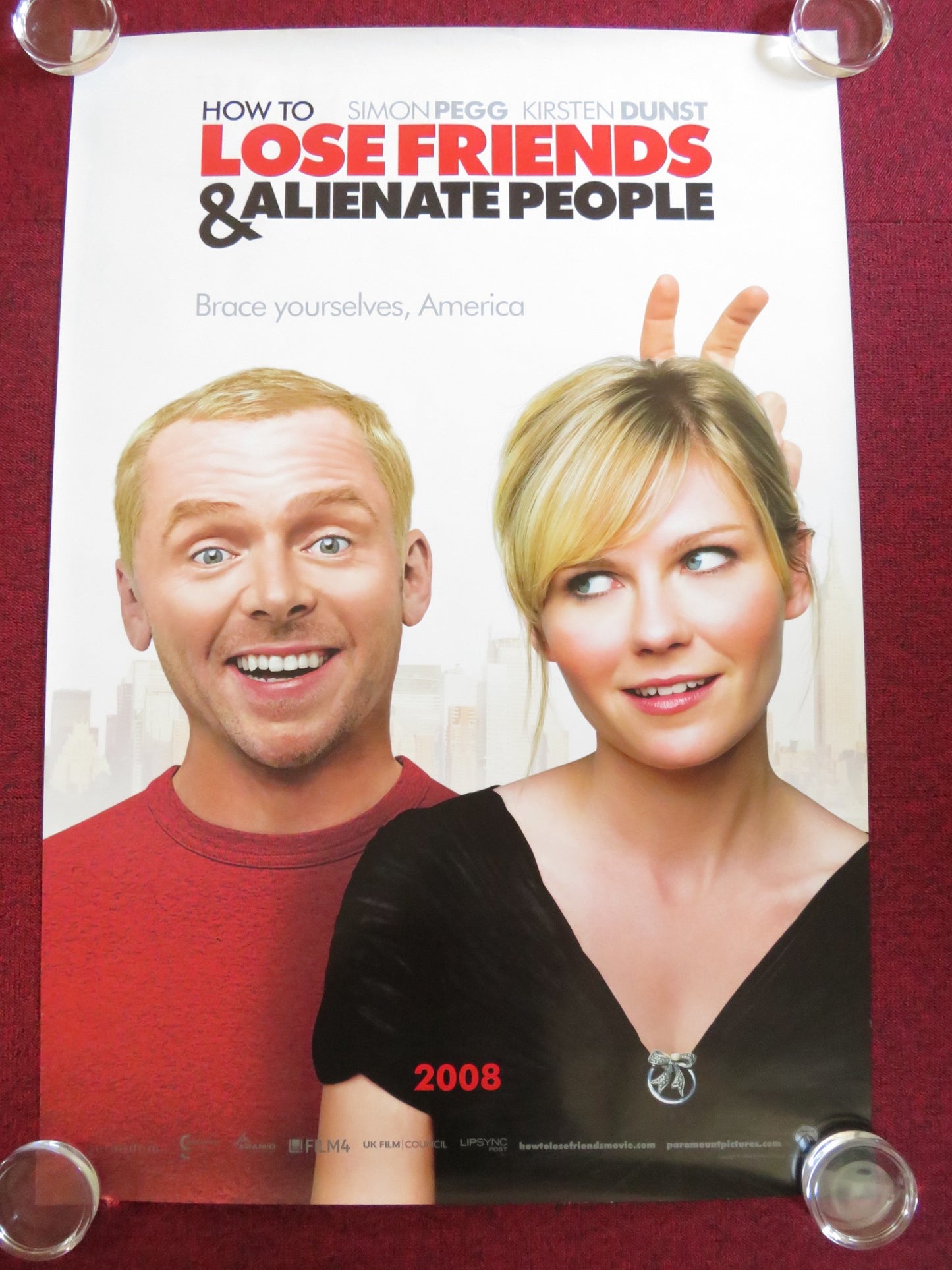 HOW TO LOSE FRIENDS & ALIENATE PEOPLE - B US ONE SHEET ROLLED POSTER PEGG 2008