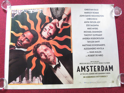 AMSTERDAM UK QUAD ROLLED POSTER CHRISTIAN BALE MARGOT ROBBIE 2022