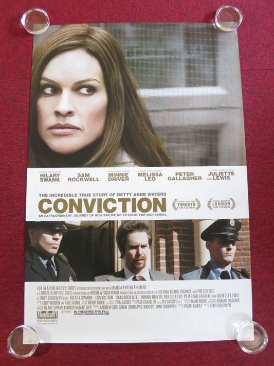 CONVICTION US ONE SHEET ROLLED POSTER SAM ROCKWELL HILARY SWANK 2010