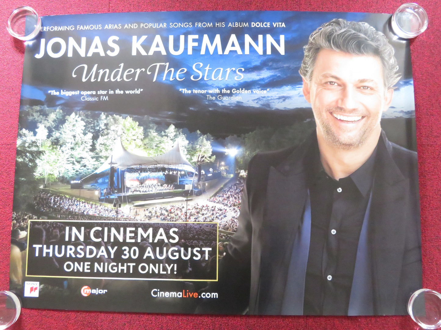 JONAS KAUFMANN : UNDER THE STARS UK QUAD ROLLED POSTER 2018