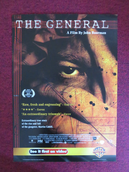 THE GENERAL VHS VIDEO POSTER BRENDAN GLEESON JON VOIGHT 1998