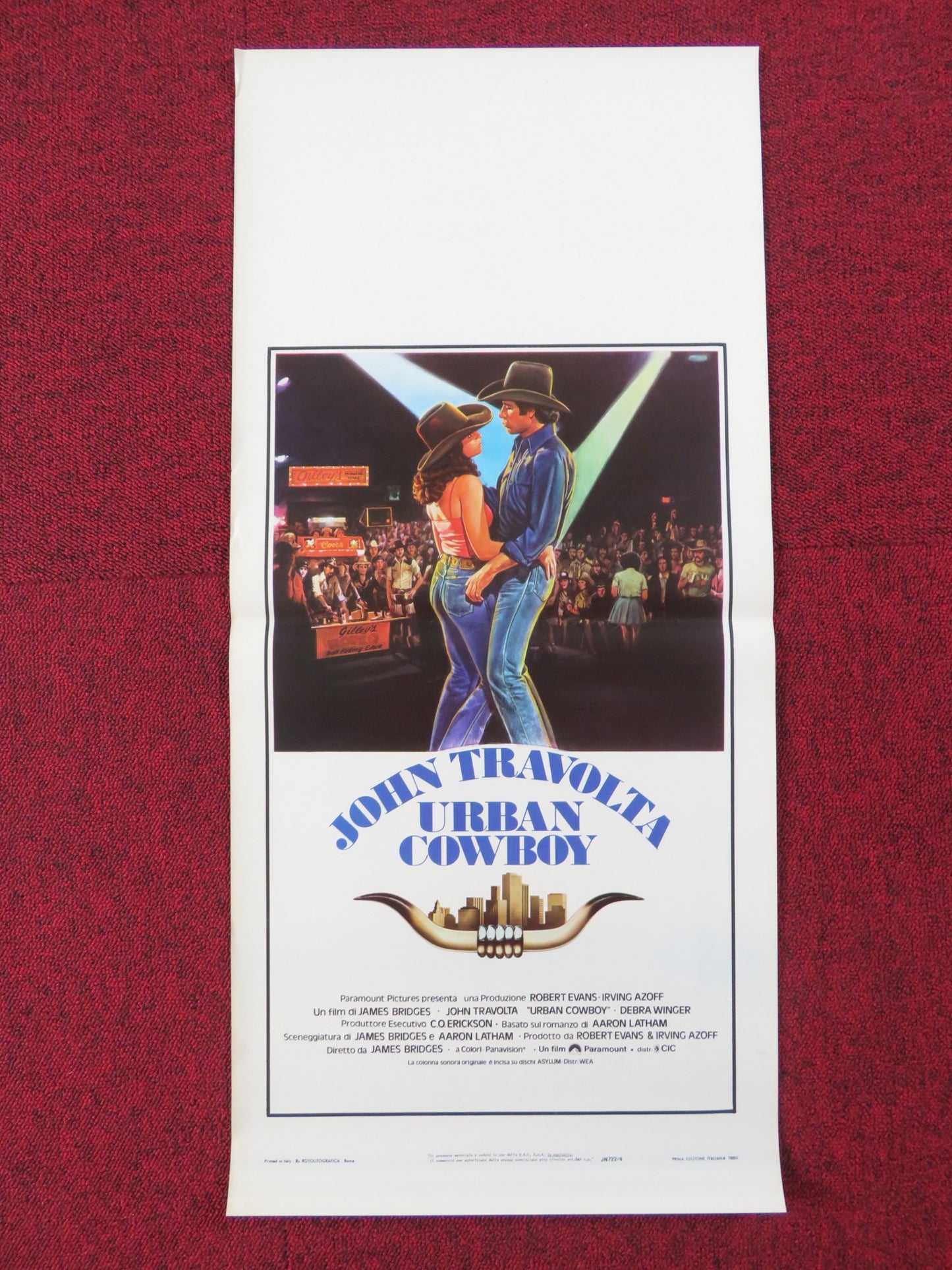 URBAN COWBOY ITALIAN LOCANDINA POSTER JOHN TRAVOLTA DEBRA WINGER 1980