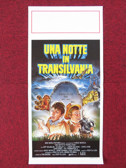 TRANSYLVANIA 6-5000 ITALIAN LOCANDINA POSTER JEFF GOLDBLUM ED BEGLEY JR. 1987