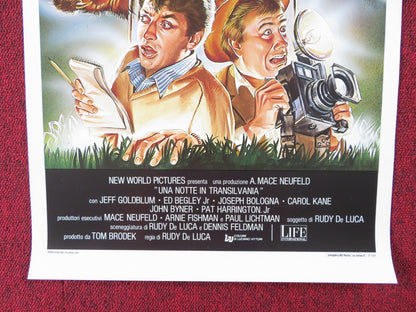 TRANSYLVANIA 6-5000 ITALIAN LOCANDINA POSTER JEFF GOLDBLUM ED BEGLEY JR. 1987