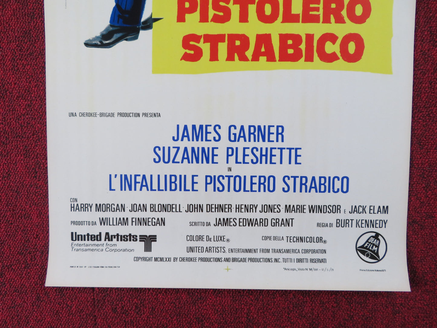 L'INFALLIBILE PISTOLERO STRABICO ITALIAN LOCANDINA POSTER JAMES GARNER 1971