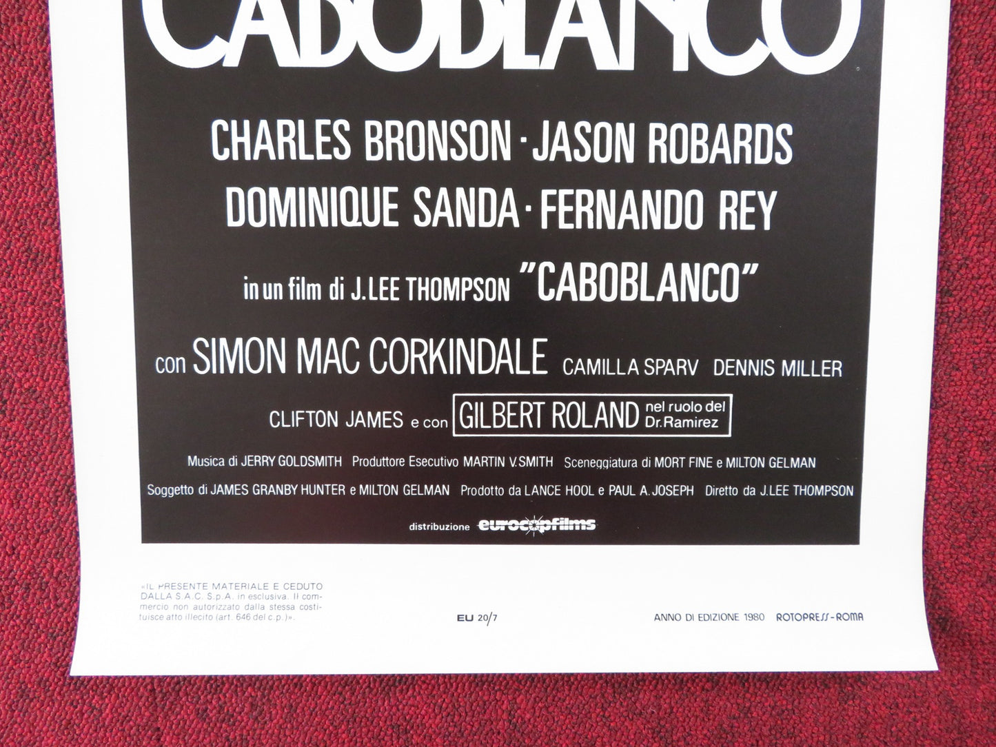 CABO BLANCO ITALIAN LOCANDINA POSTER CHARLES BRONSON JASON ROBARDS 1980