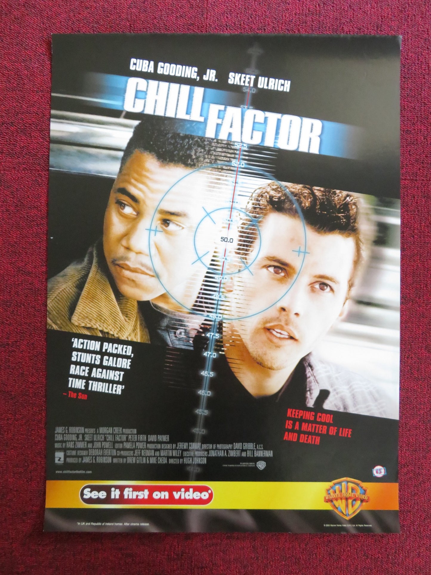 CHILL FACTOR VHS VIDEO POSTER CUBA GOODING JR. SKEET ULRICH 1999