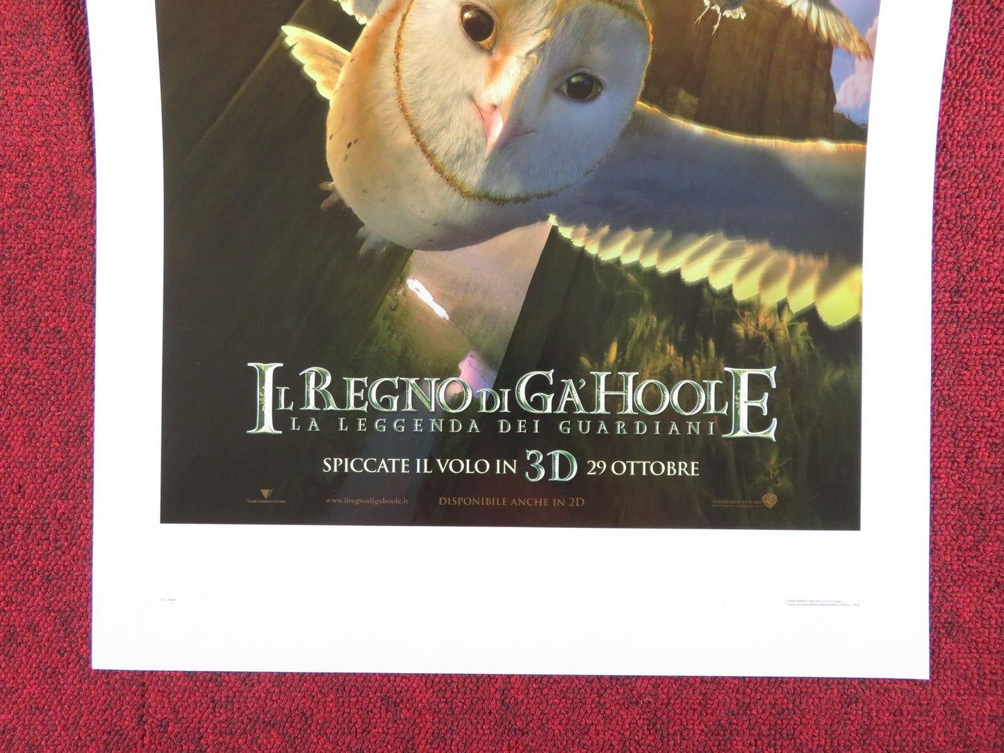 LEGEND OF THE GUARDIANS: THE OWLS OF GA'HOOLE ITALIAN LOCANDINA POSTER 2010