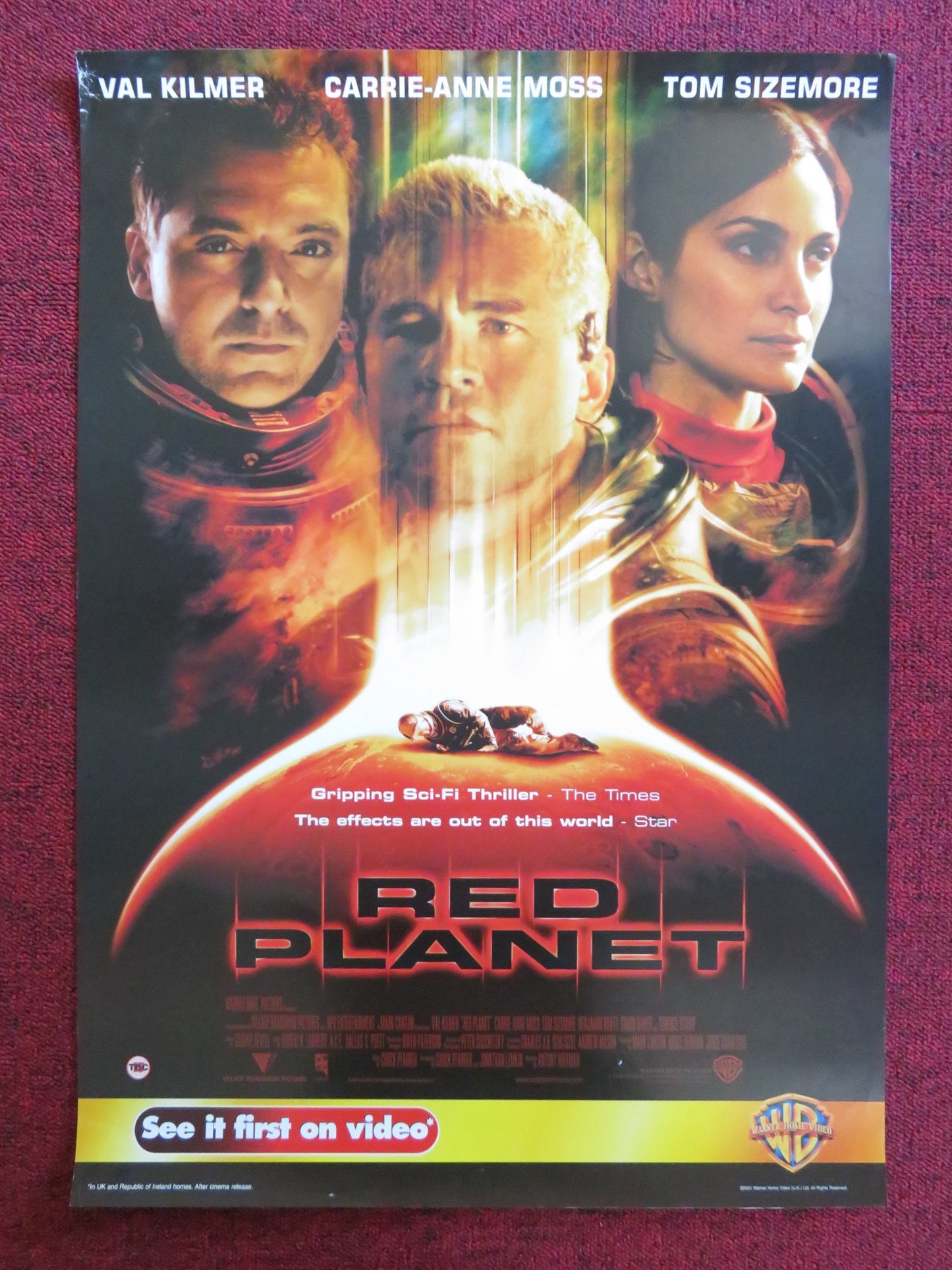 RED PLANET VHS VIDEO POSTER VAL KILMER CARRIE-ANNE MOSS 2000