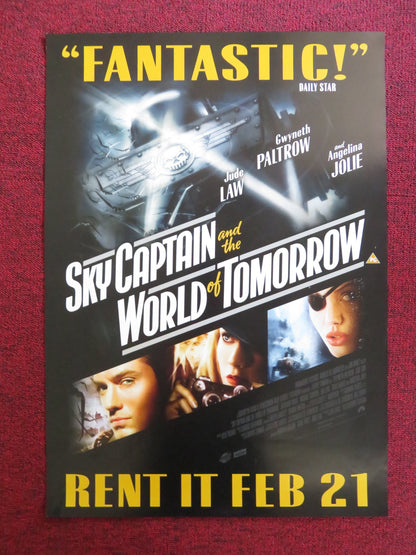 SKY CAPTAIN AND THE WORLD OF TOMORROW VHS VIDEO POSTER JUDE LAW 2004