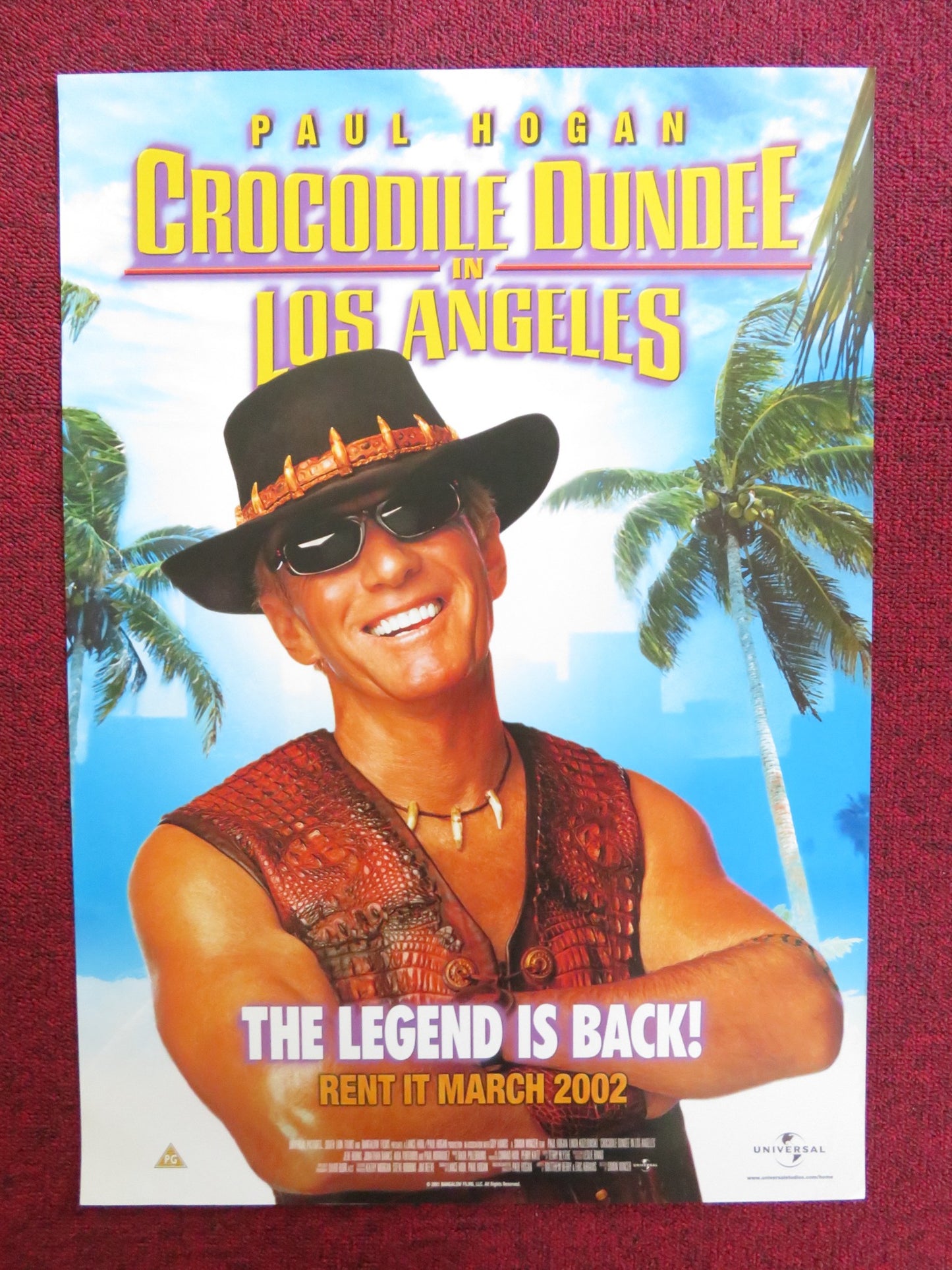 CROCODILE DUNDEE IN LOS ANGELES VHS VIDEO POSTER PAUL HOGAN LINDA KOZLOWSKI 2001