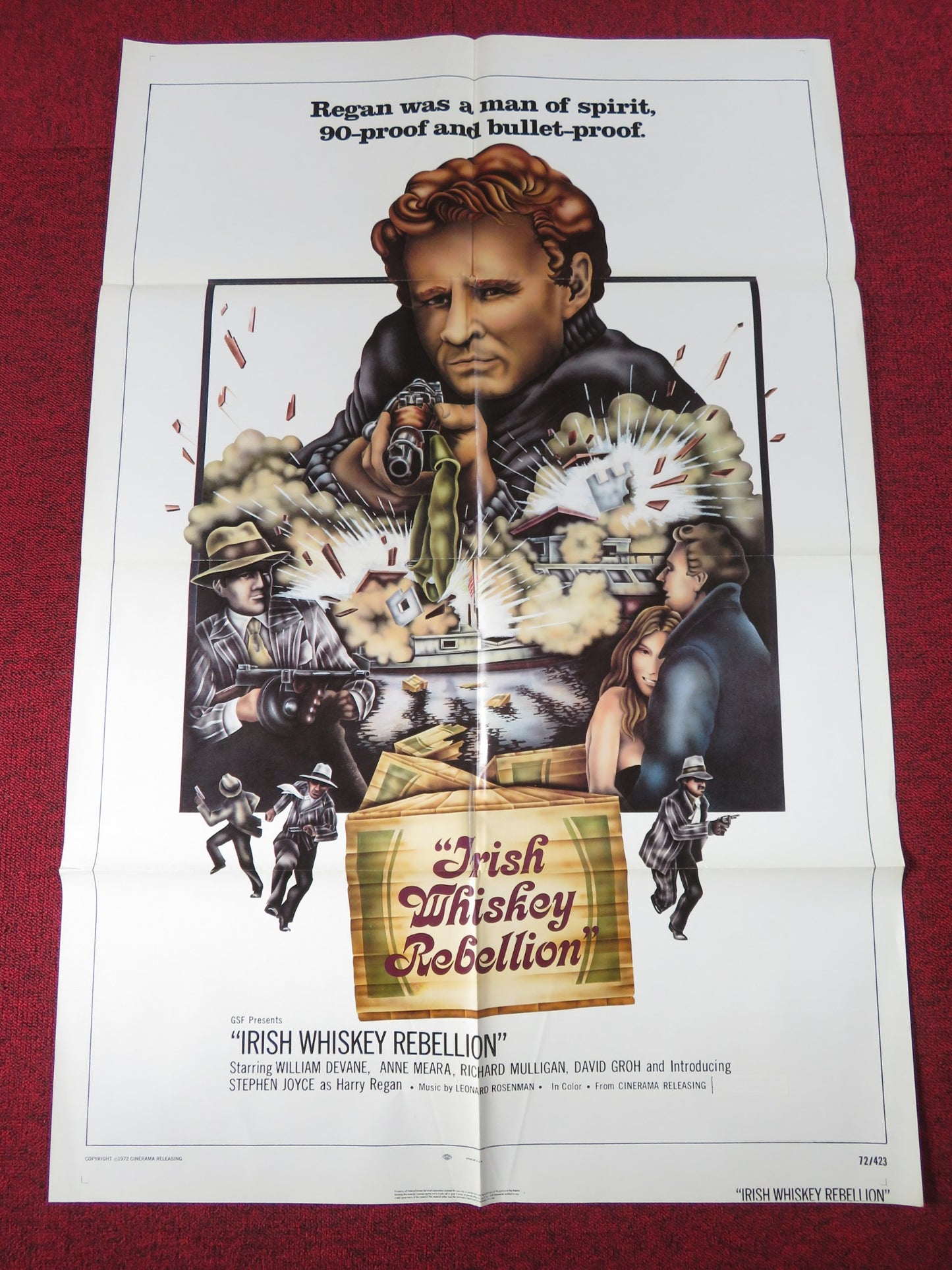 IRISH WHISKEY REBELLION FOLDED US ONE SHEET POSTER DAVID GROH JUDI ROLIN 1972