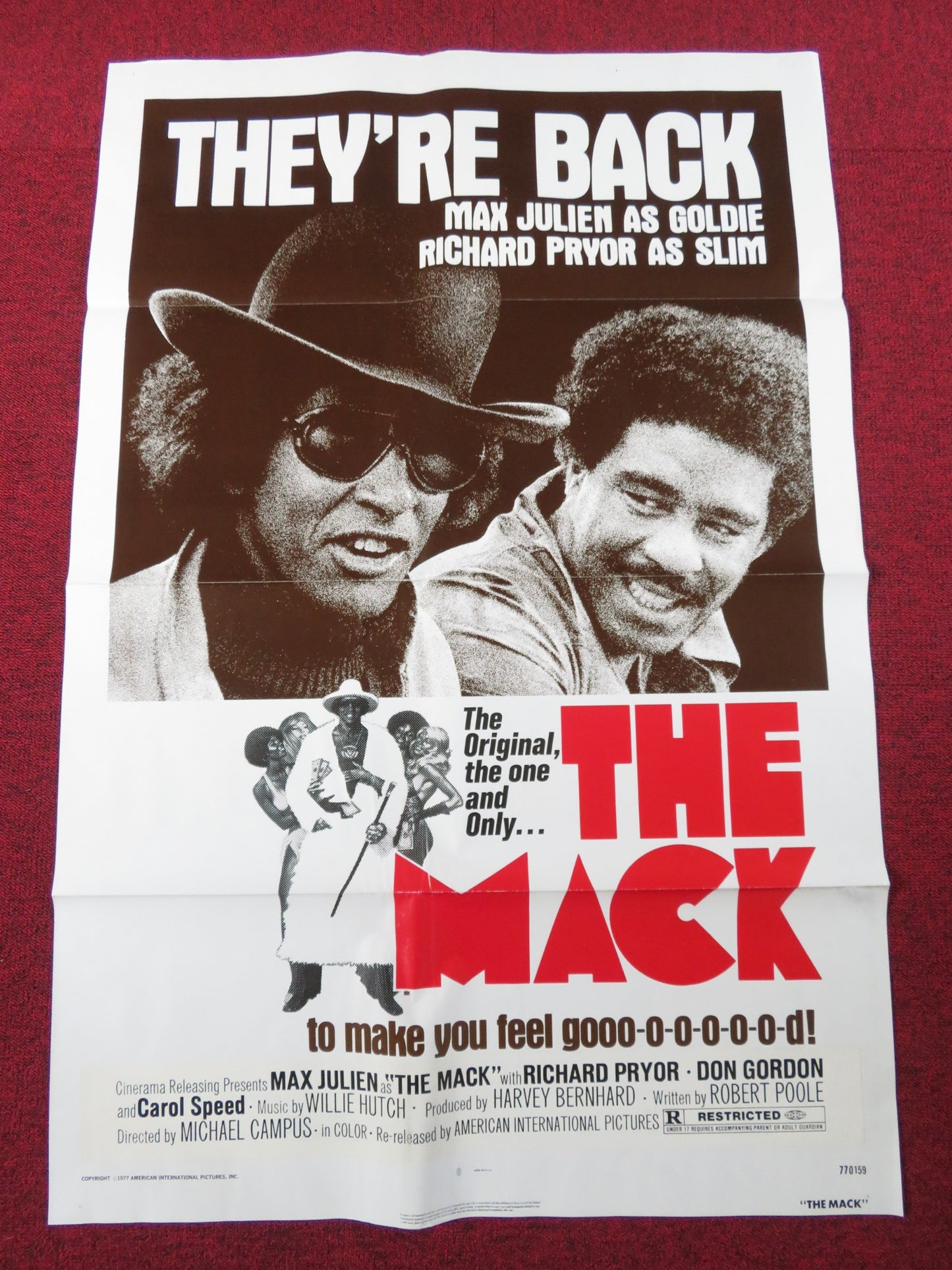 THE MACK FOLDED US ONE SHEET POSTER MAX JULIEN DON GORDON 1977