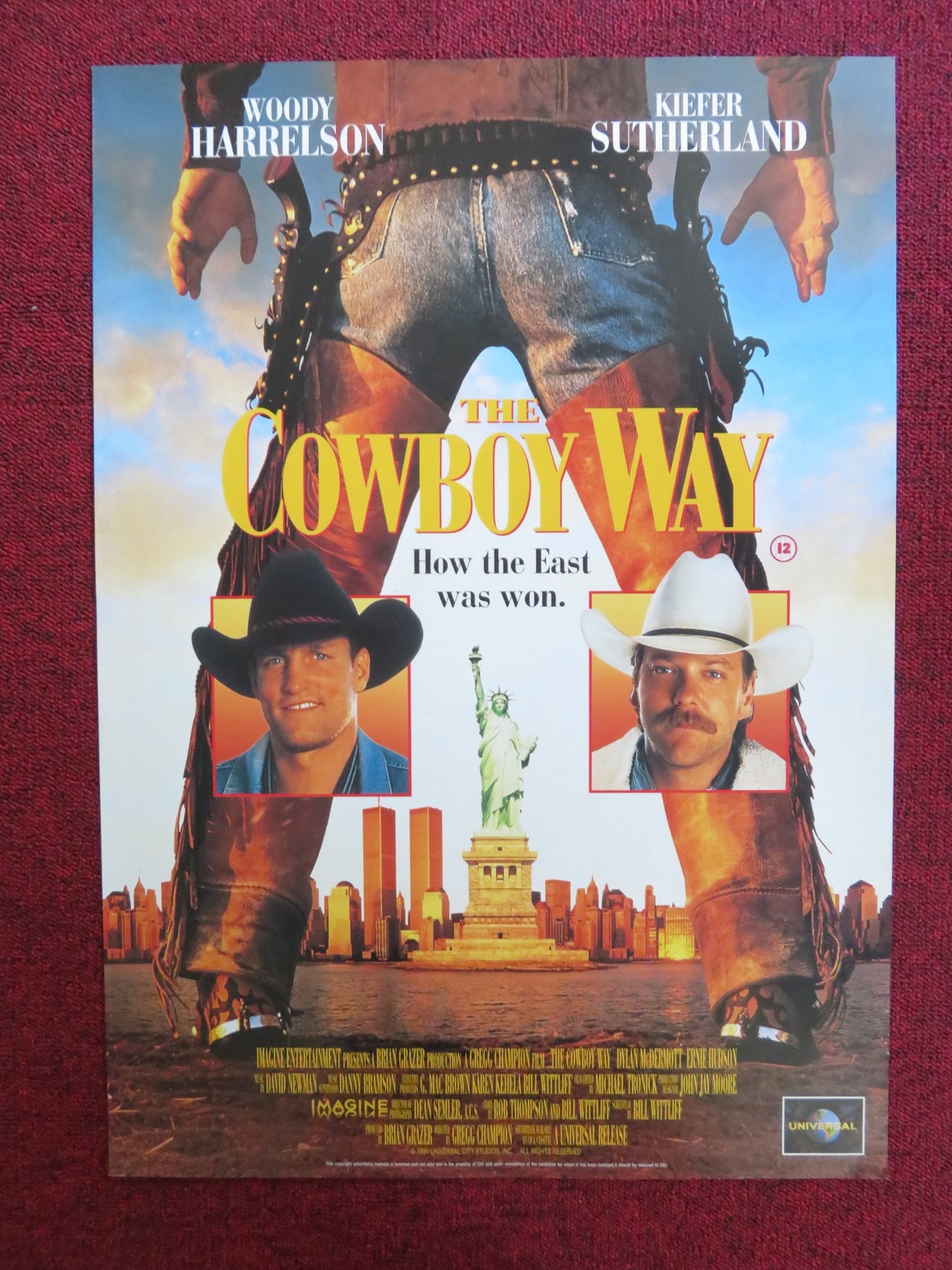 THE COWBOY WAY VHS VIDEO POSTER WOODY HARRELSON KIEFER SUTHERLAND 1994