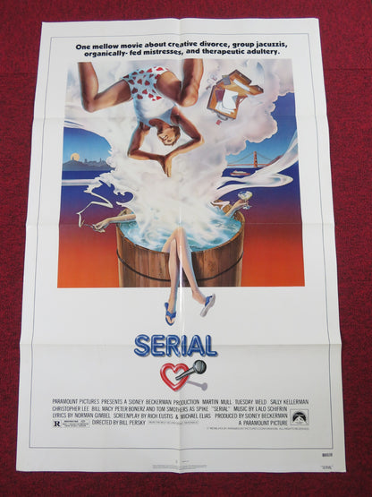 SERIAL - B FOLDED US ONE SHEET POSTER CHRISTOPHER LEE TUESDAY WELD 1980