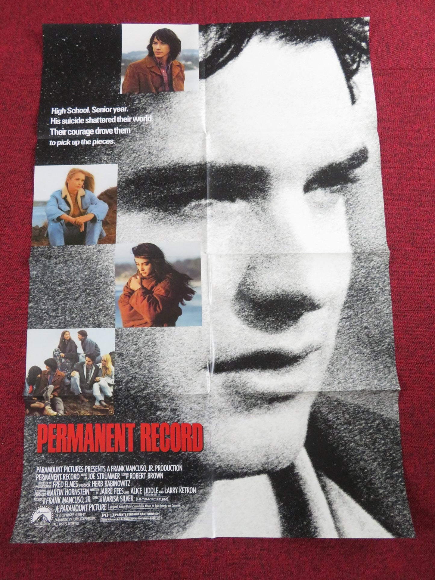 PERMANENT RECORD FOLDED US ONE SHEET POSTER KEANU REEVES ALAN BOYCE 1988