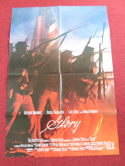 GLORY - B FOLDED US ONE SHEET POSTER MATTHEW BRODERICK DENZEL WASHINGTON 1989