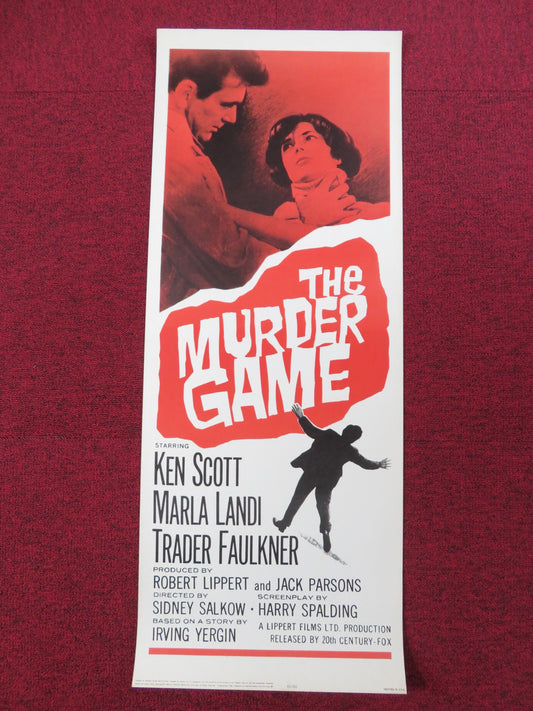 THE MURDER GAME US INSERT POSTER KEN SCOTT MARLA LANDI 1965