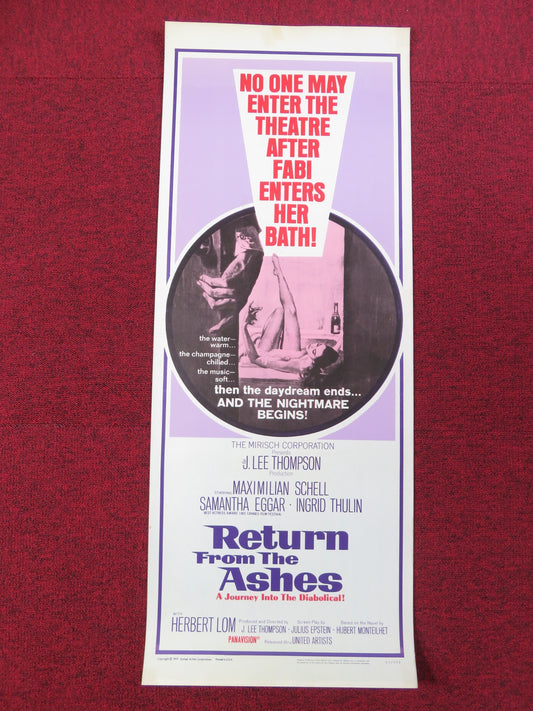 RETURN FROM THE ASHES US INSERT POSTER MAXIMILIAN SCHELL INGRID THULIN 1965
