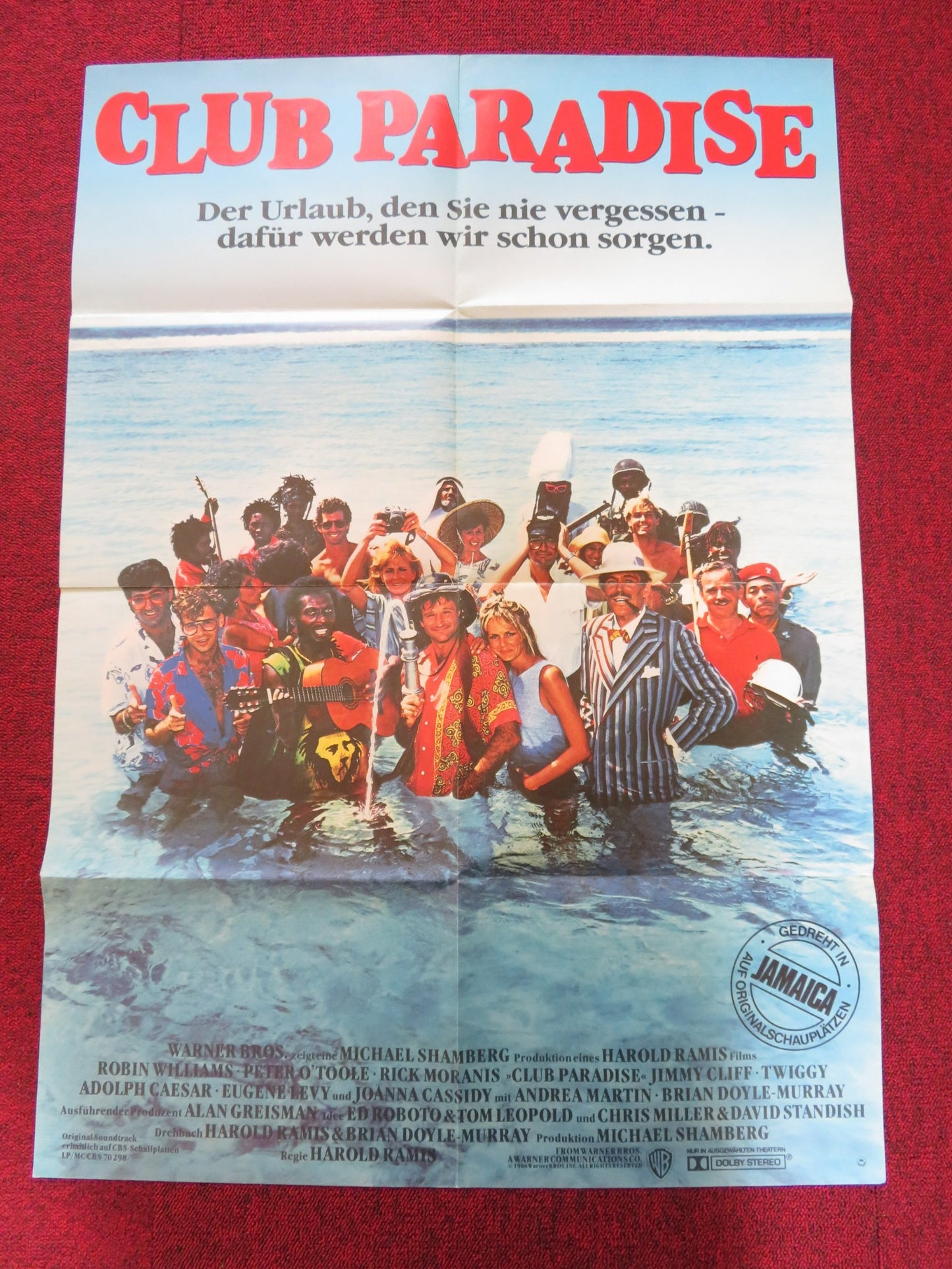 CLUB PARADISE GERMAN A1 POSTER FOLDED ROBIN WILLIAMS PETER O'TOOLE 1987