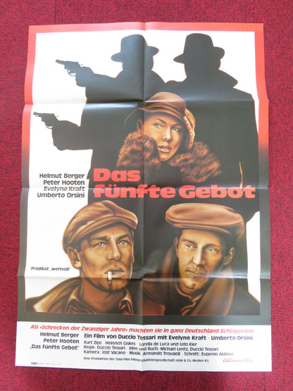 THE FIFTH COMMANDMENT GERMAN A1 POSTER FOLDED HELMUT BERGER PETER HOOTEN 1978