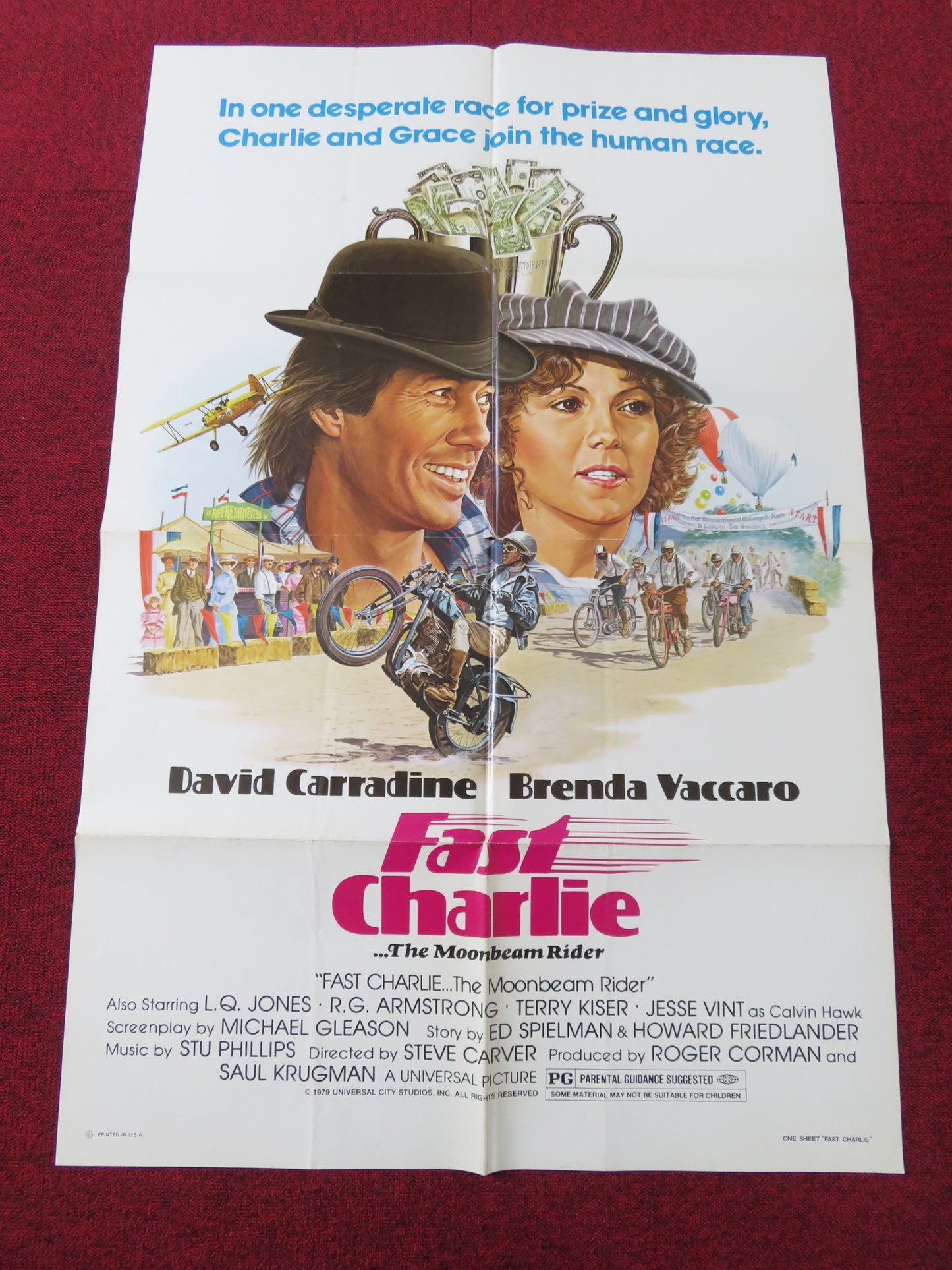 FAST CHARLIE..THE MOONBEAM RIDER FOLDED US ONE SHEET POSTER DAVID CARRADINE 1979