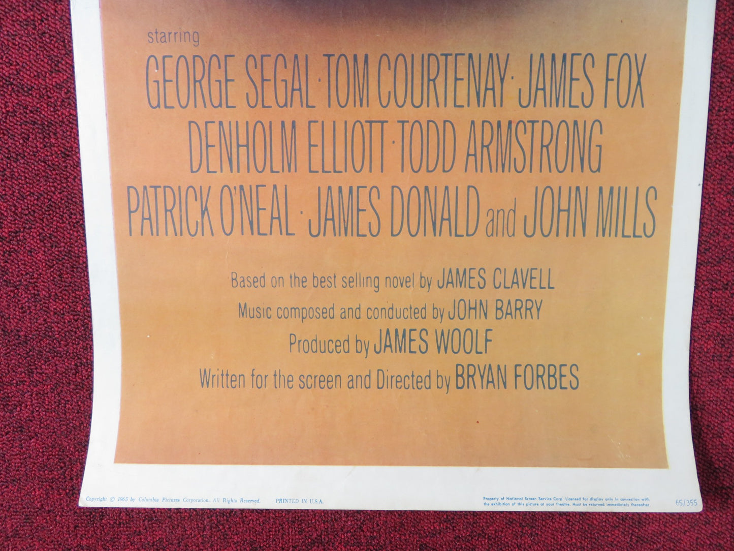 KING RAT US INSERT POSTER GEORGE SEGAL TOM COURTENAY 1965