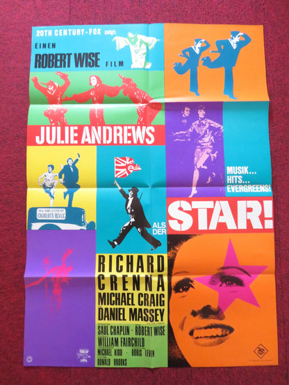 STAR! GERMAN A1 POSTER FOLDED JULIE ANDREWS RICHARD CRENNA 1968