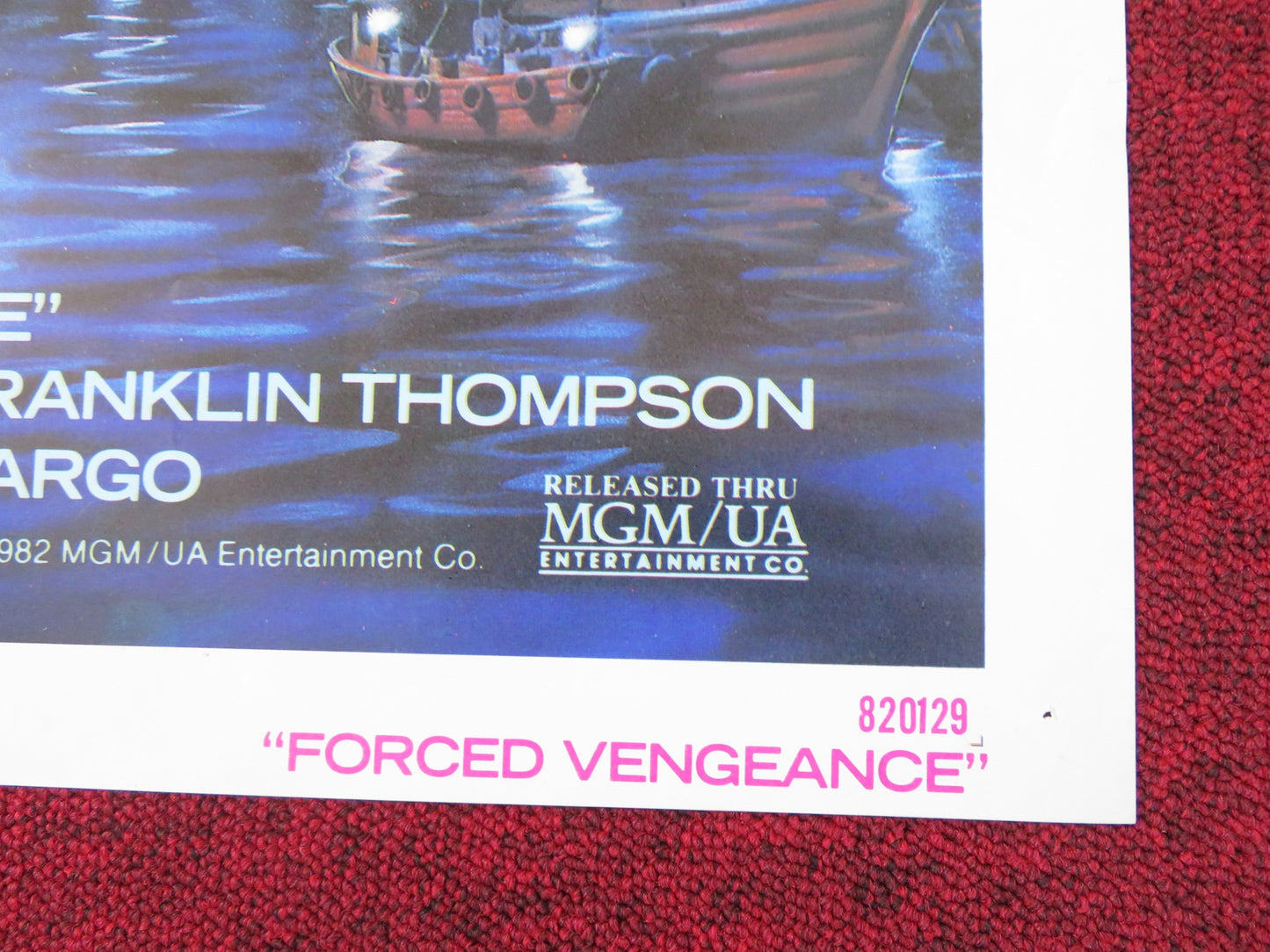 FORCED VENGEANCE FOLDED US ONE SHEET POSTER CHUCK NORRIS MARY LOUISE WELLER 1982