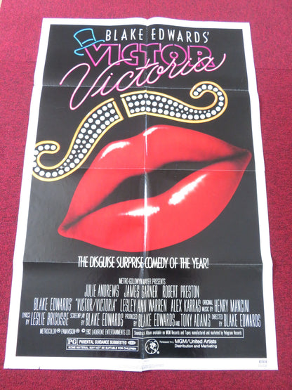 VICTOR / VICTORIA FOLDED US ONE SHEET POSTER JULIE ANDREWS JAMES GARNER 1982