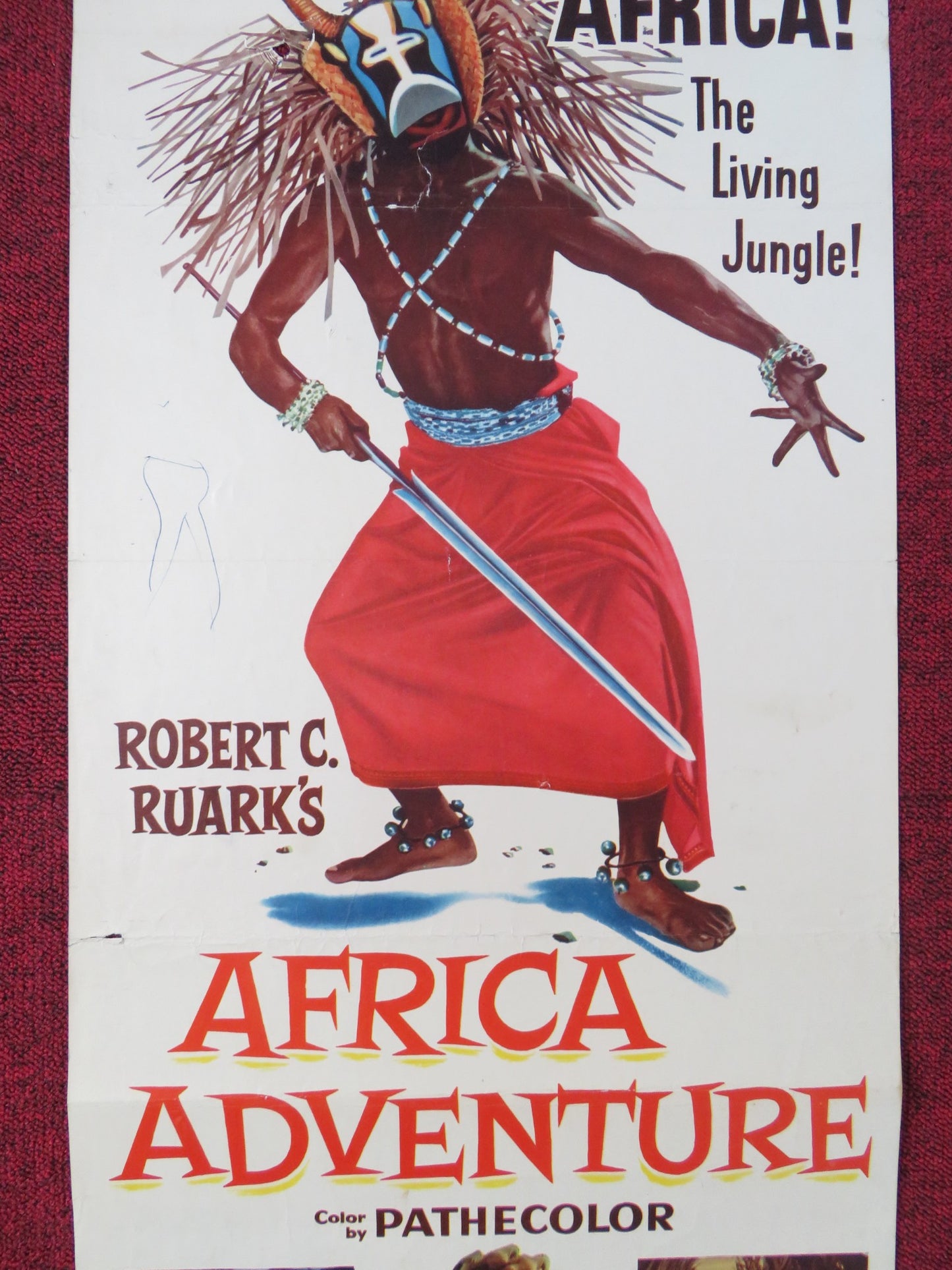 AFRICA ADVENTURE US INSERT POSTER ROBERT RUARK 1954