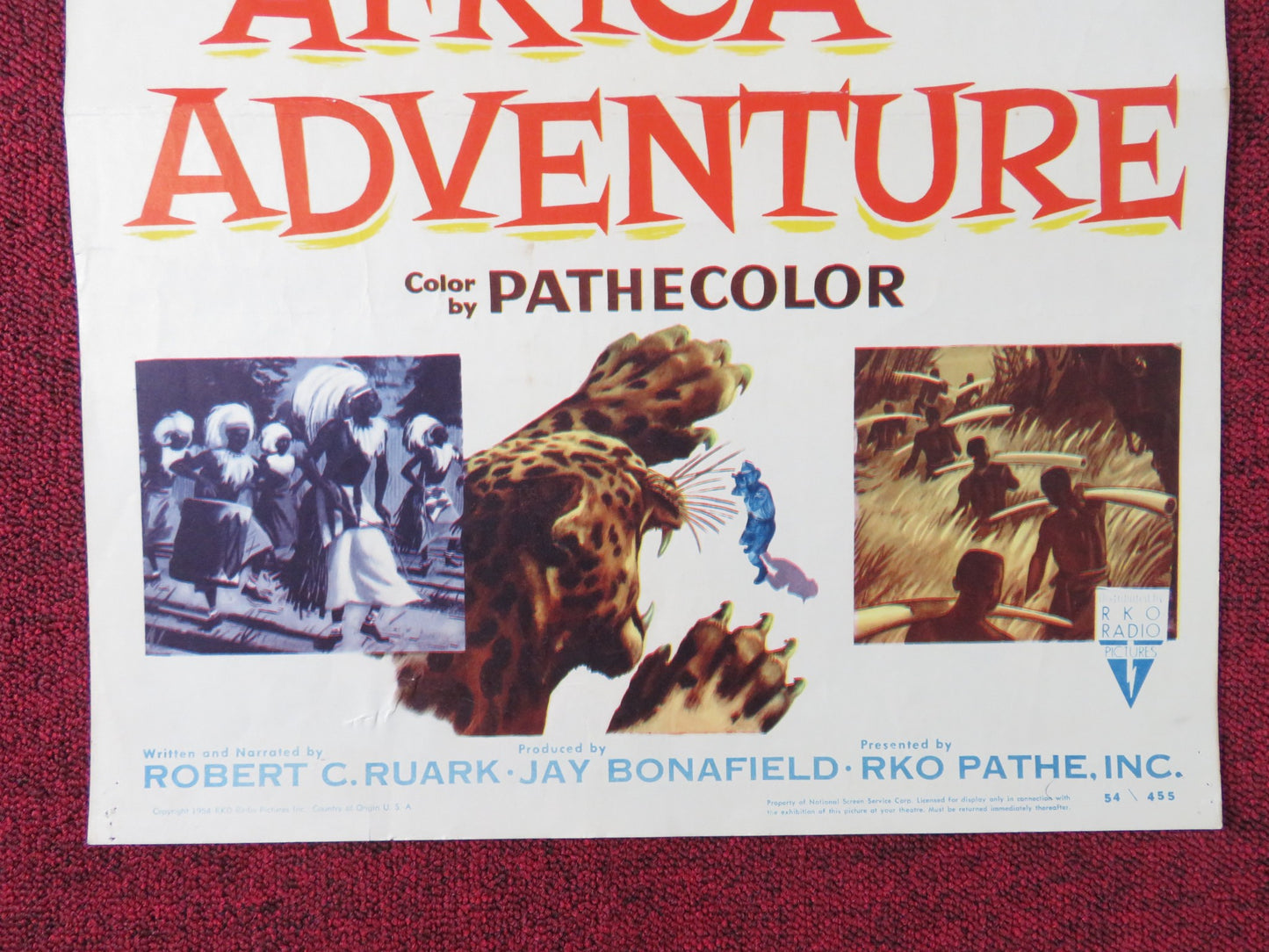 AFRICA ADVENTURE US INSERT POSTER ROBERT RUARK 1954