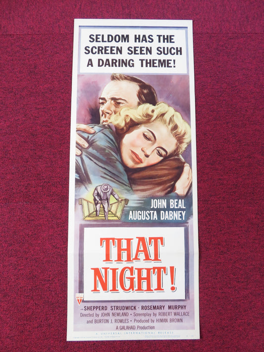 THAT NIGHT! US INSERT POSTER JOHN BEAL AUGUSTA DABNEY 1957