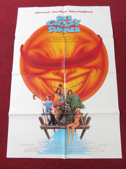 ONE CRAZY SUMMER FOLDED US ONE SHEET POSTER JOHN CUSACK LINDA WARREN 1986