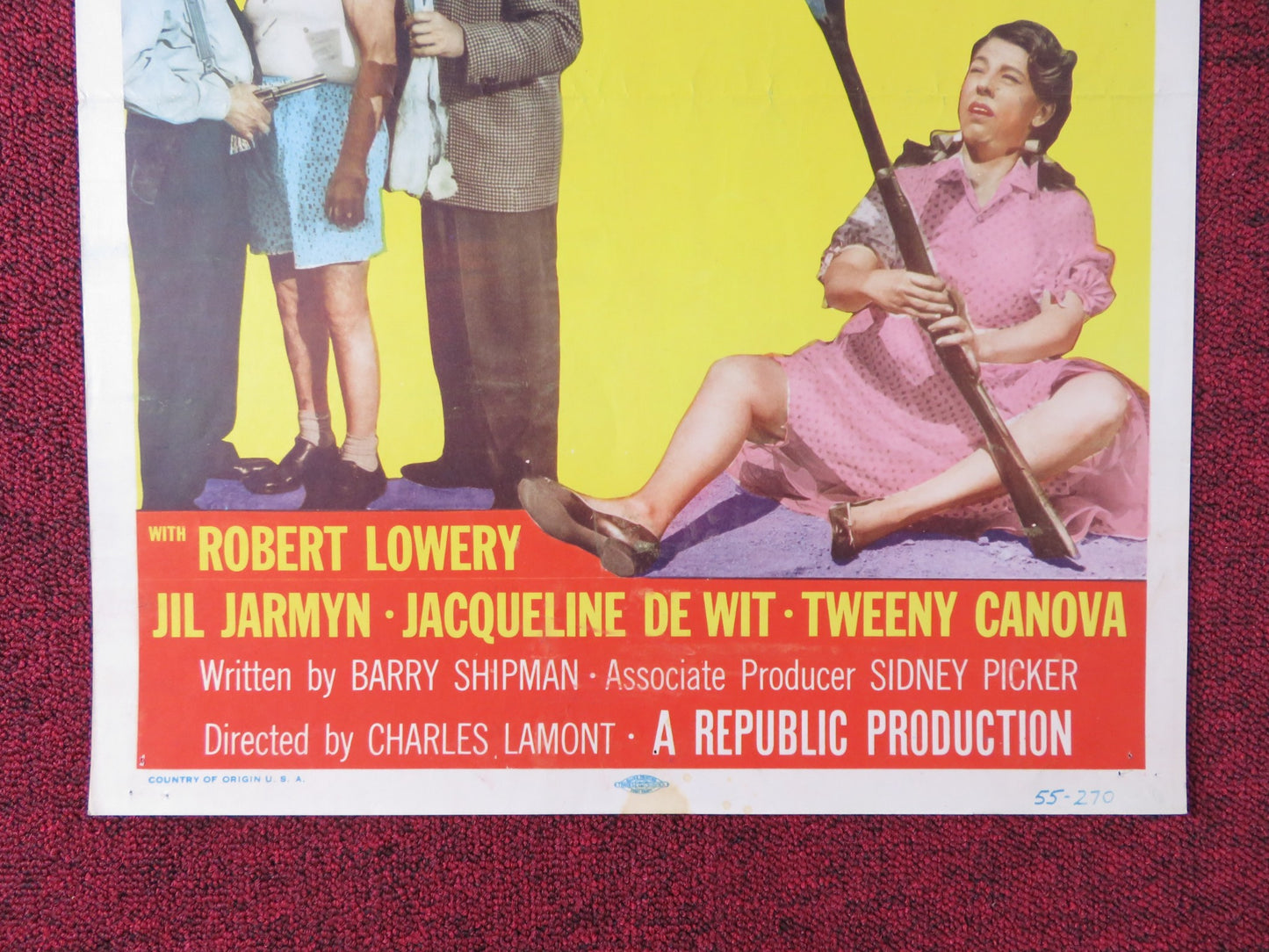 LAY THAT RIFLE DOWN US INSERT POSTER JUDY CANOVA ROBERT LOWERY 1955