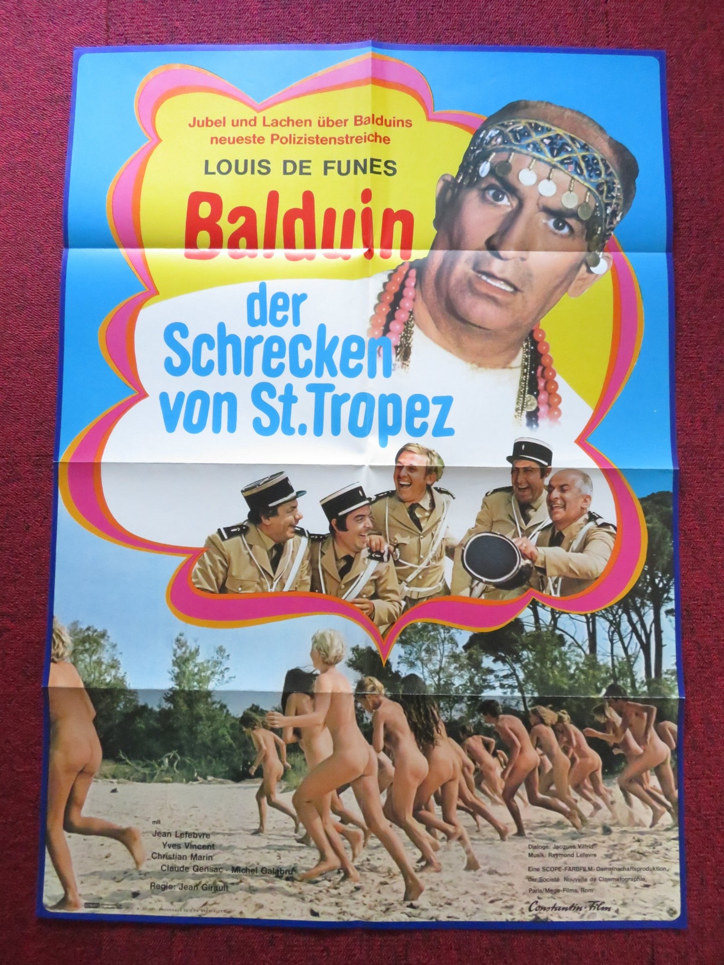 THE GENDARME OF SAINT-TROPEZ GERMAN A1 POSTER FOLDED LOUIS DE FUNES 1967