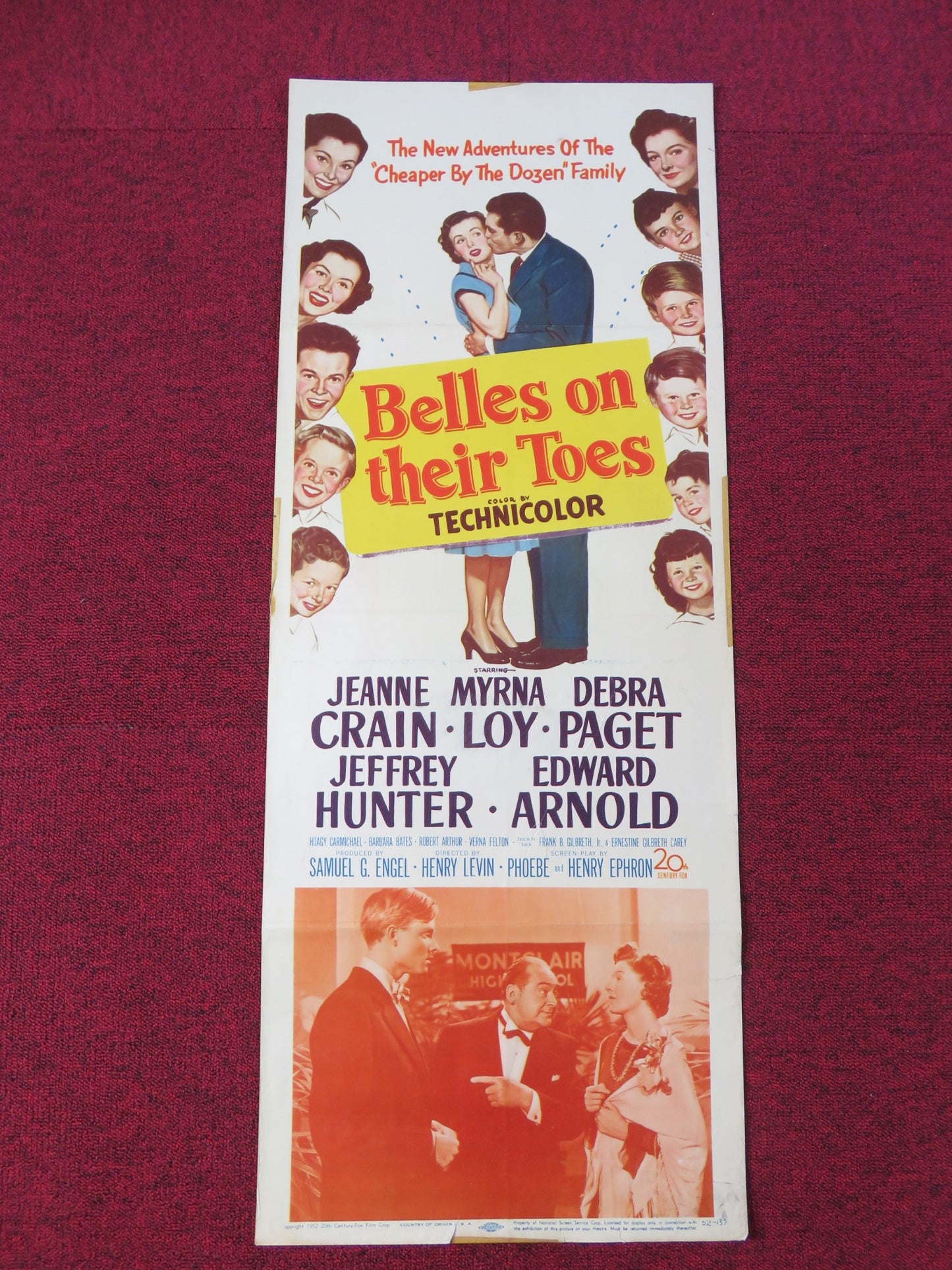 BELLES ON THEIR TOES US INSERT POSTER JEANNE CRAIN MYRNA LOY 1952