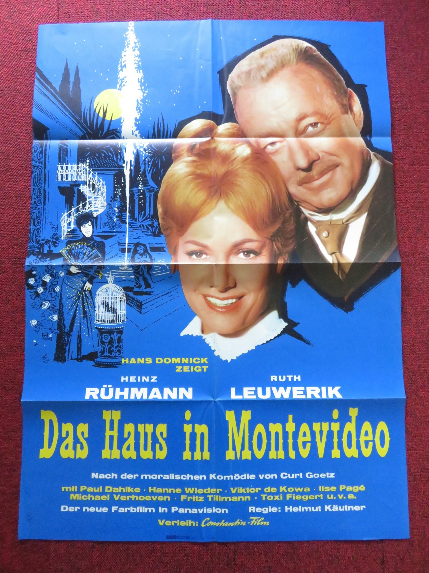 DAS HAUS IN MONTEVIDEO GERMAN A1 POSTER FOLDED PAUL DAHLKE HANNE WIEDER 1963