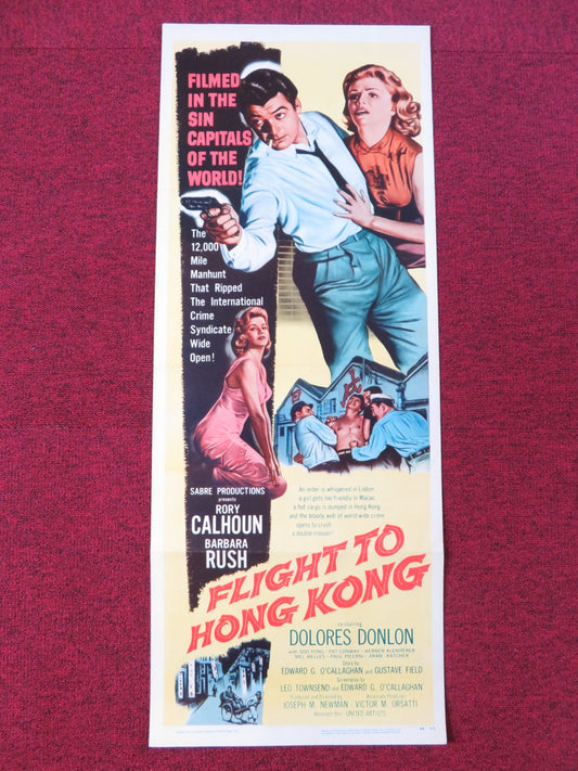 FLIGHT TO HONG KONG US INSERT POSTER RORY CALHOUN BARBARA RUSH 1956