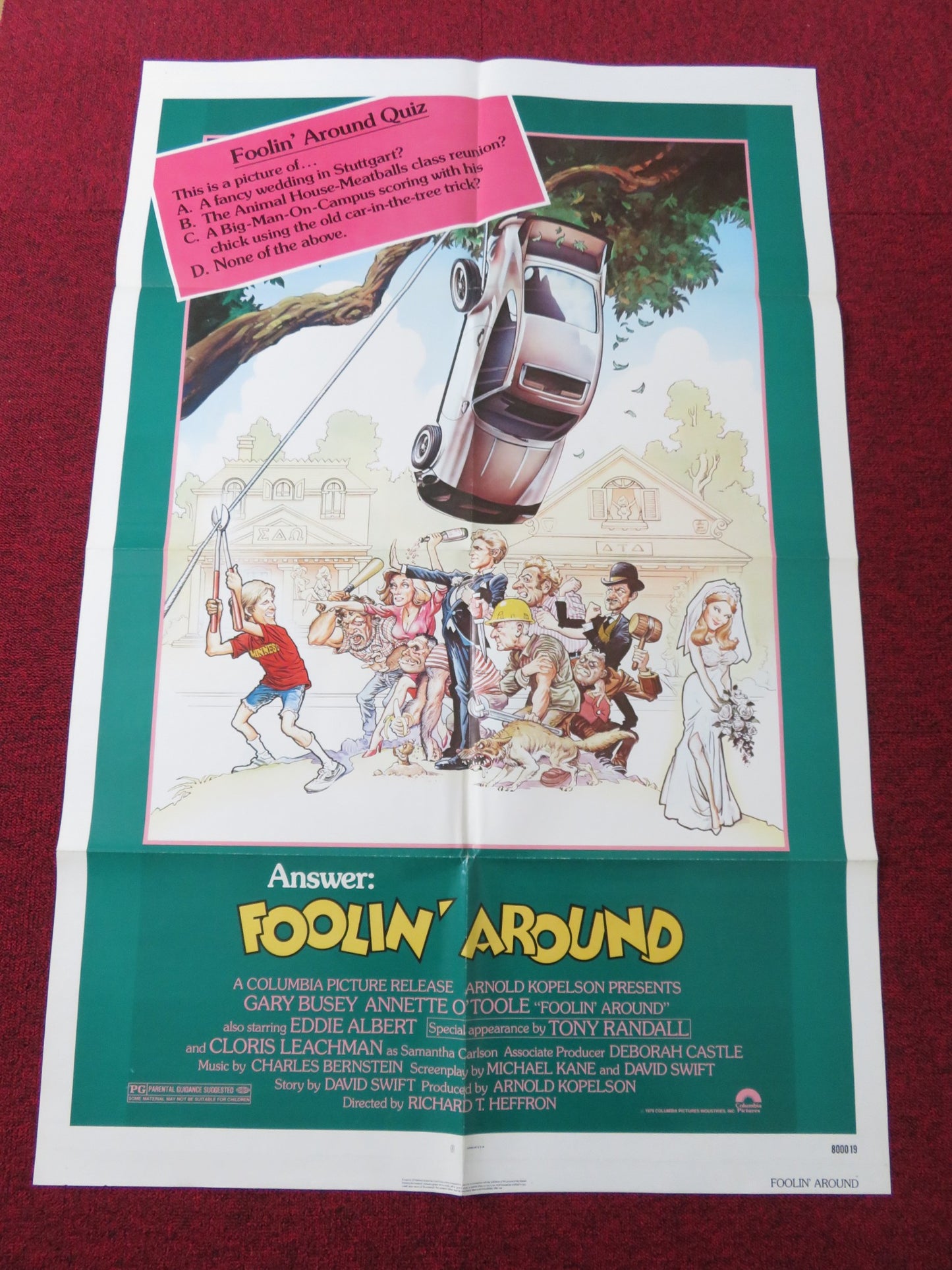 FOOLIN' AROUND FOLDED INTERNATIONAL ONE SHEET POSTER GARY BUSEY A. O'TOOLE 1980